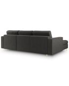 Canapé d'angle gauche convertible avec coffre de rangement santo 5 places gris foncé - 240x175x96 cm