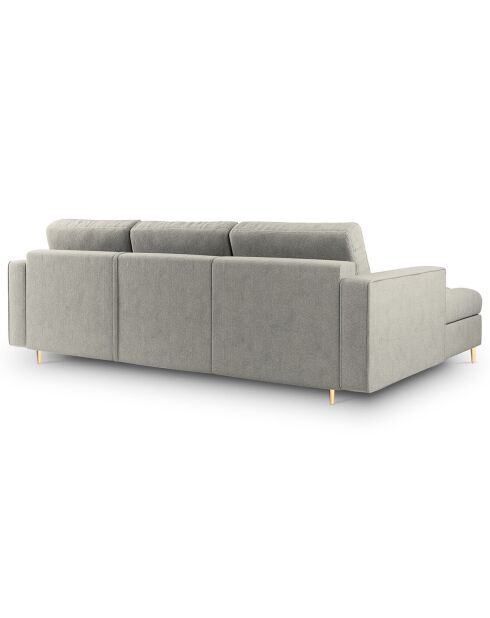 Divano angolare sinistro trasformabile Santo a 5 posti con contenitore grigio chiaro - 240x175x96 cm