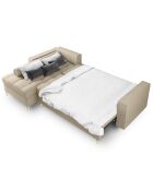 Canapé d'angle gauche convertible avec coffre de rangement santo 5 places beige - 240x175x96 cm