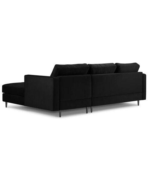 Canapé d'angle droit velours santo 4 places noir - 236x170x90 cm