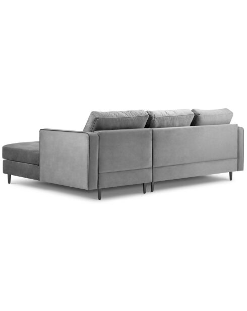 Canapé d'angle droit velours santo 4 places gris clair - 236x170x90 cm