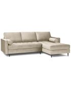 Canapé d'angle droit velours santo 4 places beige - 236x170x90 cm
