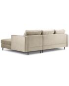 Canapé d'angle droit velours santo 4 places beige - 236x170x90 cm