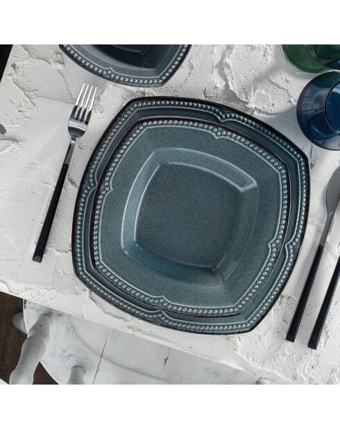 Service de table en Porcelaine bleu - 24 pièces