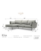 Canapé d'angle gauche elio 4 places gris foncé - 251x170x97 cm
