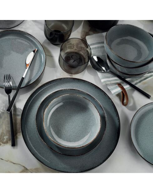 Servizio da tavola in porcellana blu - 24 pezzi