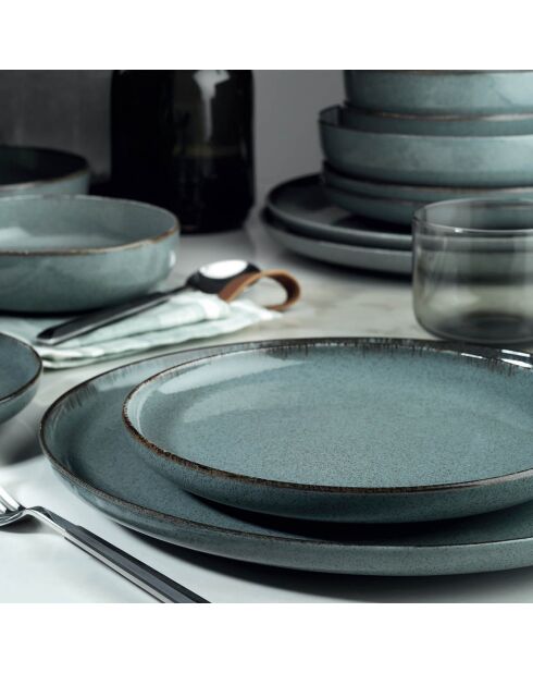 Servizio da tavola in porcellana blu - 24 pezzi