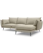 Canapé d'angle droit elio 4 places beige - 251x170x97 cm