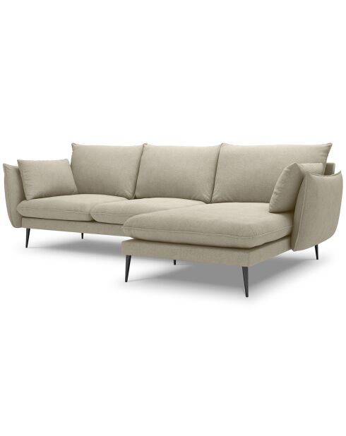 Canapé d'angle droit elio 4 places beige - 251x170x97 cm