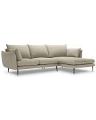 Canapé d'angle droit elio 4 places beige - 251x170x97 cm