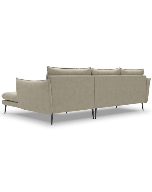 Canapé d'angle droit elio 4 places beige - 251x170x97 cm