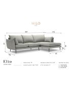 Canapé d'angle droit elio 4 places beige - 251x170x97 cm