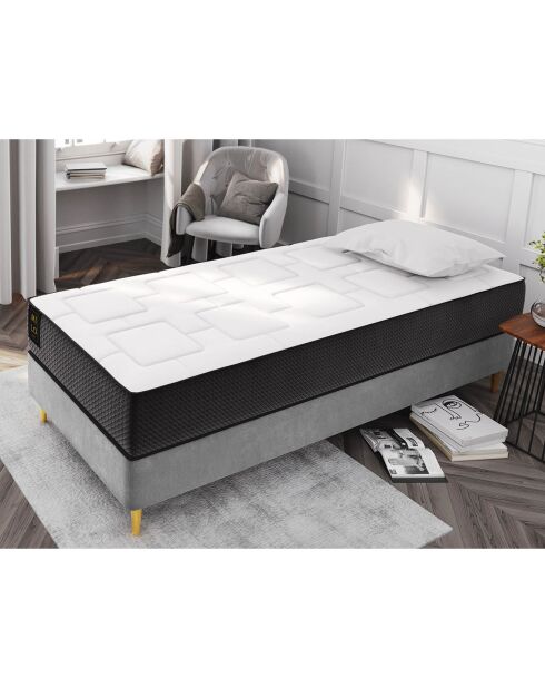 Matelas à ressorts ensachés double face Mio blanc/noir - 190x90 cm