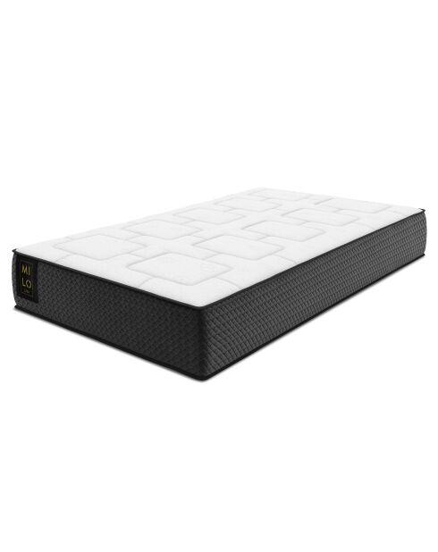 Matelas à ressorts ensachés double face Mio blanc/noir - 190x90 cm