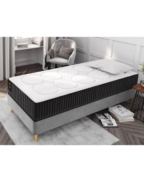 Matelas à ressorts ensachés double face Enzo blanc/noir - 190x90 cm