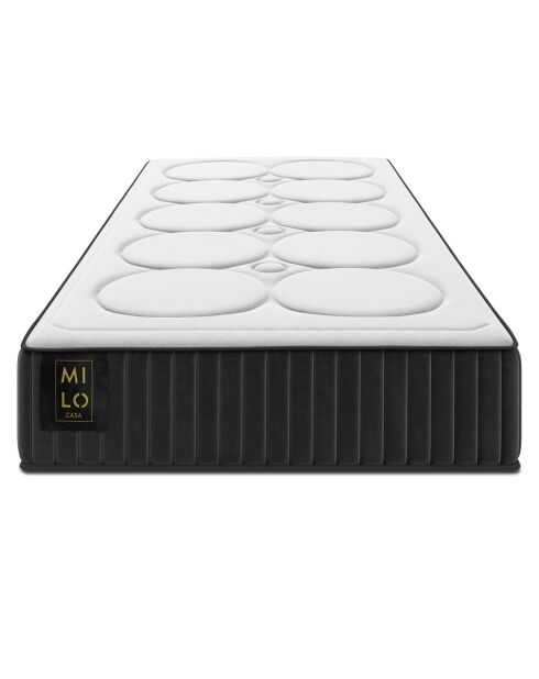 Matelas à ressorts ensachés double face Enzo blanc/noir - 200x90 cm