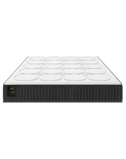 Matelas à ressorts ensachés double face Enzo blanc/noir - 190x140 cm
