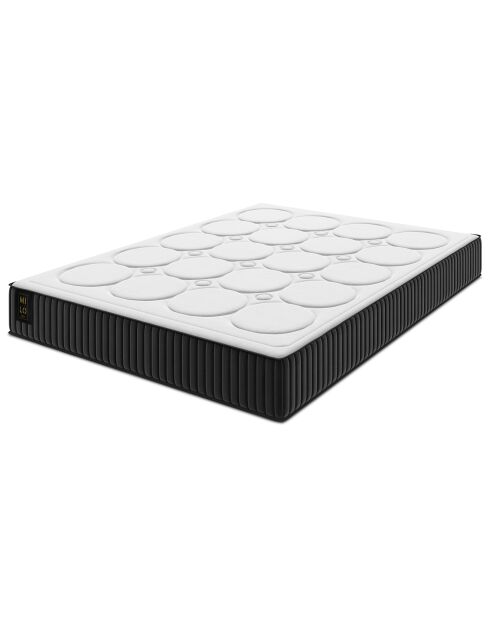 Matelas à ressorts ensachés double face Enzo blanc/noir - 200x180 cm