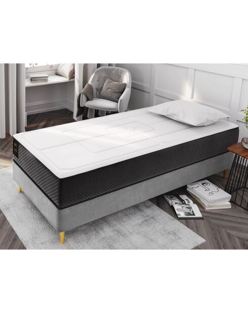 Matelas en mousse double face Fabio blanc/noir - 190x90 cm
