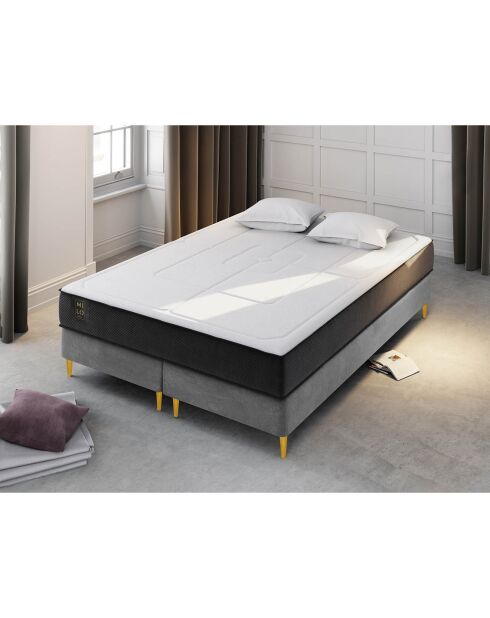 Matelas en mousse double face Fabio blanc/noir - 190x140 cm