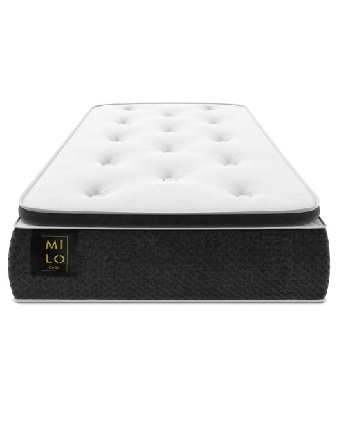 Matelas à ressorts ensachés Este blanc/noir - 190x90 cm