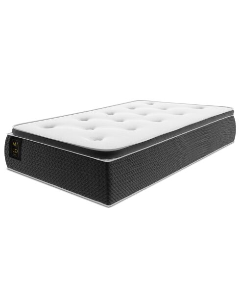 Matelas à ressorts ensachés Este blanc/noir - 200x90 cm