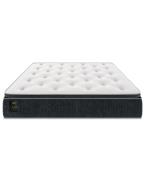 Matelas à ressorts ensachés Este blanc/noir - 200x180 cm