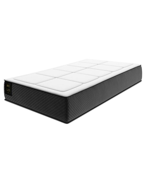 Matelas à ressorts ensachés Galileo blanc/noir - 200x90 cm