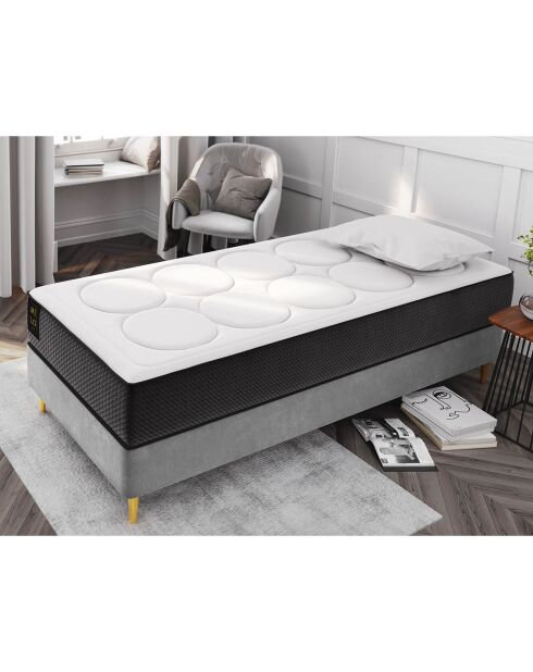 Matelas en mousse double face Gianni blanc/noir - 190x90 cm