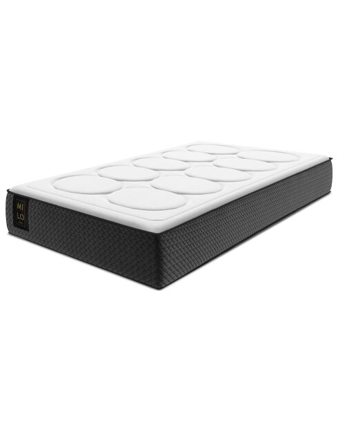 Matelas en mousse double face Gianni blanc/noir - 190x90 cm