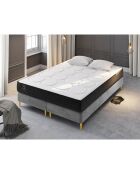 Matelas en mousse double face Gianni blanc/noir - 200x160 cm
