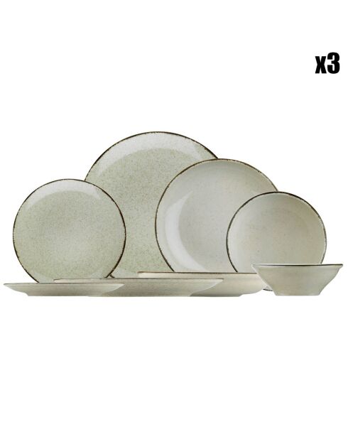 Service de table en Porcelaine beige - 24 pièces