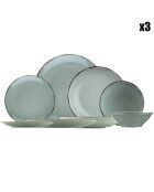 Service de table en Porcelaine vert - 24 pièces