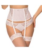 Porte-Jarretelle taille haute Giselle blanc/argenté