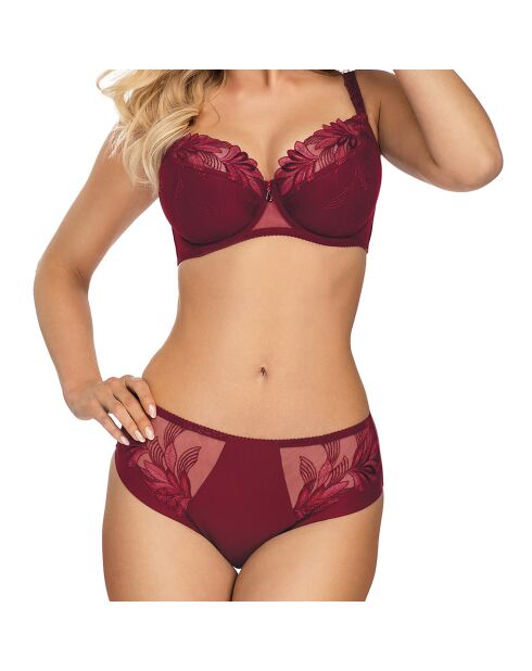 Soutien-gorge semi-soft Cindy bordeaux