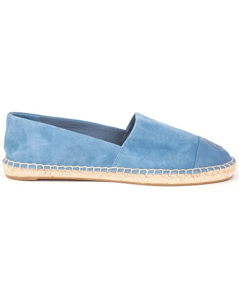 Espadrilles en Velours de Cuir Color Block bleues
