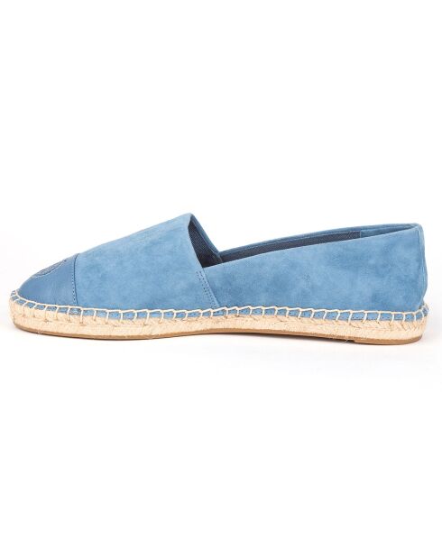 Espadrilles en Velours de Cuir Color Block bleues