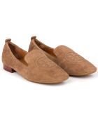 Pantofole Leigh in pelle color tortora