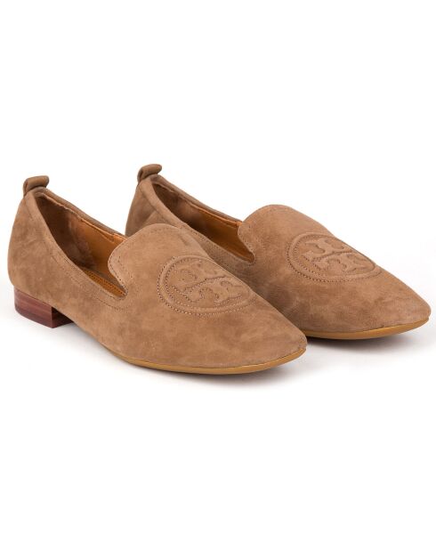 Pantofole Leigh in pelle color tortora