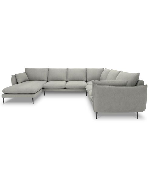 Canapé d'angle droit panoramique Elio 7 places gris clair - 337x244x95 cm