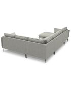 Canapé d'angle droit panoramique Elio 7 places gris clair - 337x244x95 cm