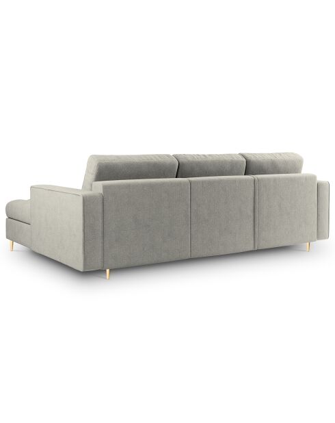 Canapé d'angle droit convertible avec coffre de rangement santo 5 places gris clair - 240x175x96 cm