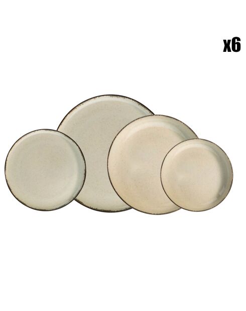 Service de table en Porcelaine beige - 24 pièces
