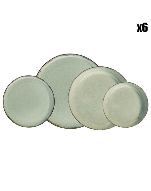 Service de table en Porcelaine vert - 24 pièces