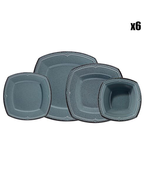 Service de table en Porcelaine bleu - 24 pièces