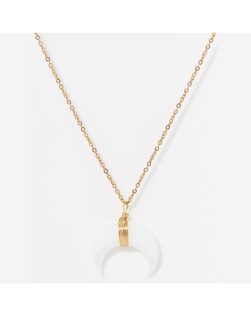 Molokini-Halskette aus weiß/goldenem Perlmutt