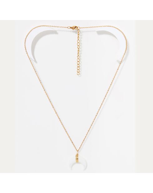 Collier Molokini en Nacre blanc/doré