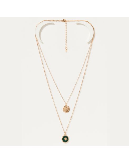 Halskette Rosario gold/grün