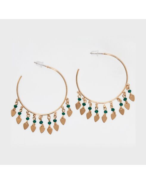 Bathshebz groen/gouden kristallen oorbellen