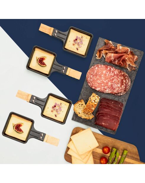 Raclette- und Kochsteindesign WOD 6 aus Holz - 6 Personen